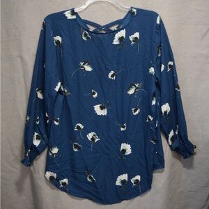 Maurices Blue Floral Blouse